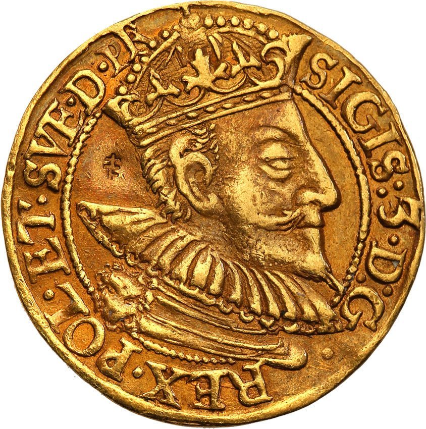Zygmunt III Waza. Dukat 1595, Gdańsk z tytulaturą króla Szwecji, odmiana PR ex. Potocki collection (R6)